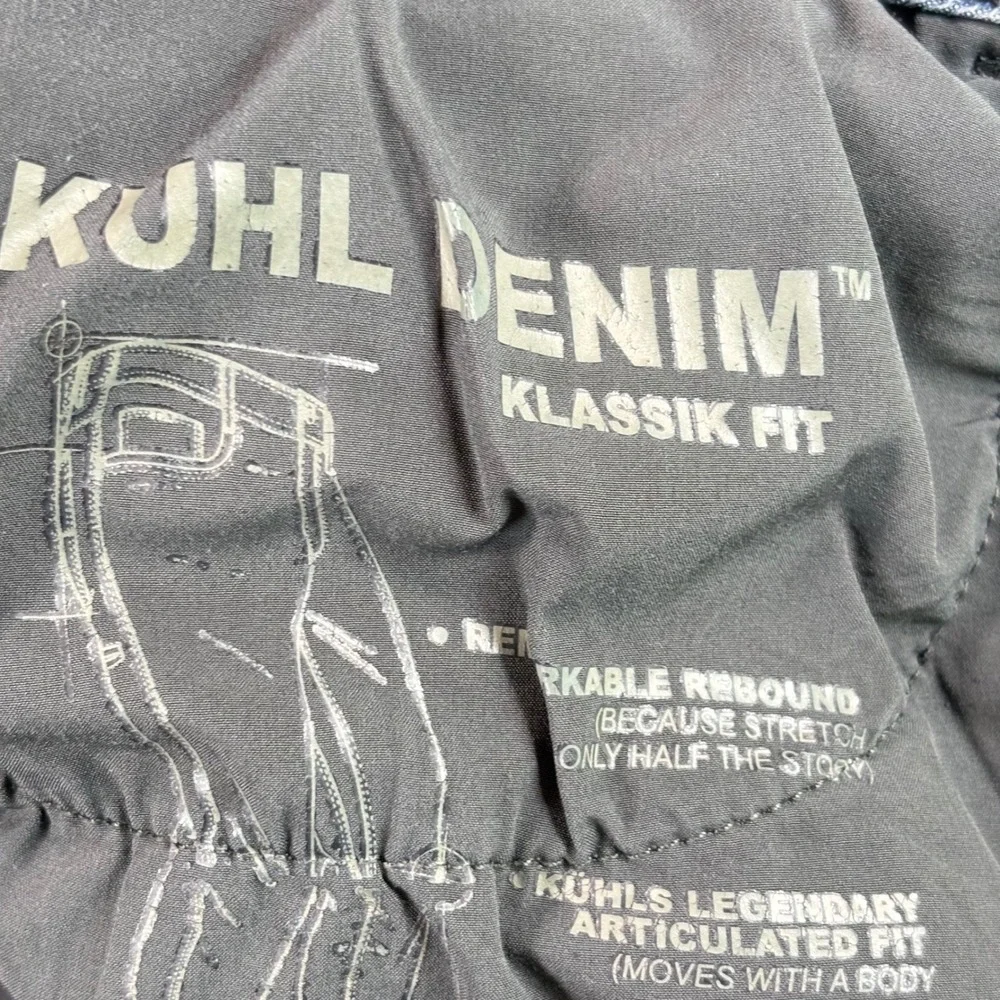 KUHL Kanvus Jean Mens 34x32 Hiking Outdoor Light Indigo Blue Straight Leg Denim
